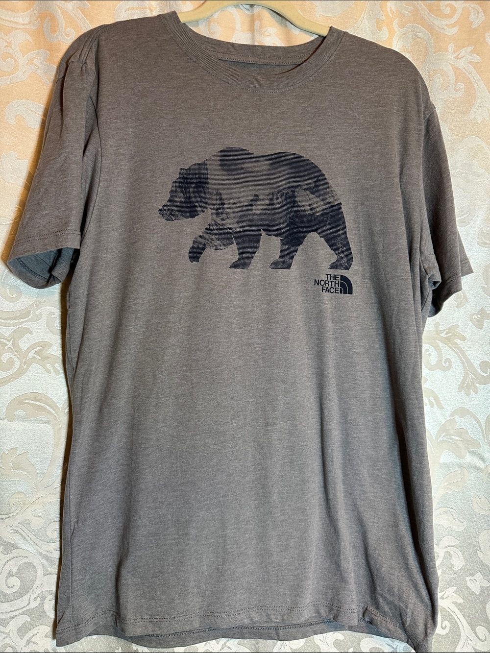 The North Face Men's Gray Bear Graphic Short-Sleeve Tee — Charcoal Print